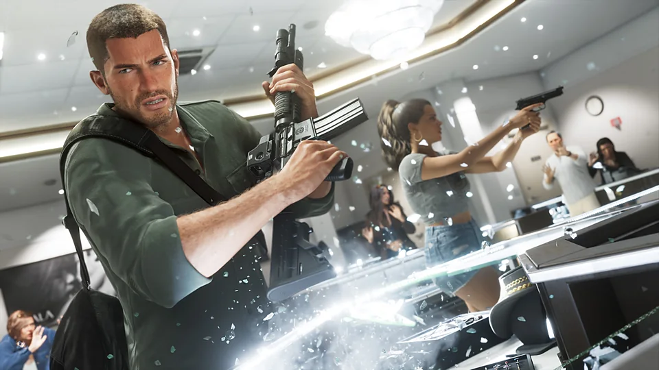 Jason et Lucia : le trailer 2 multiplie les braquages, dont un dans une banque.